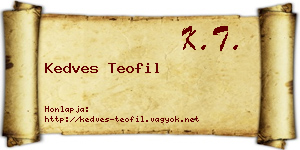 Kedves Teofil névjegykártya